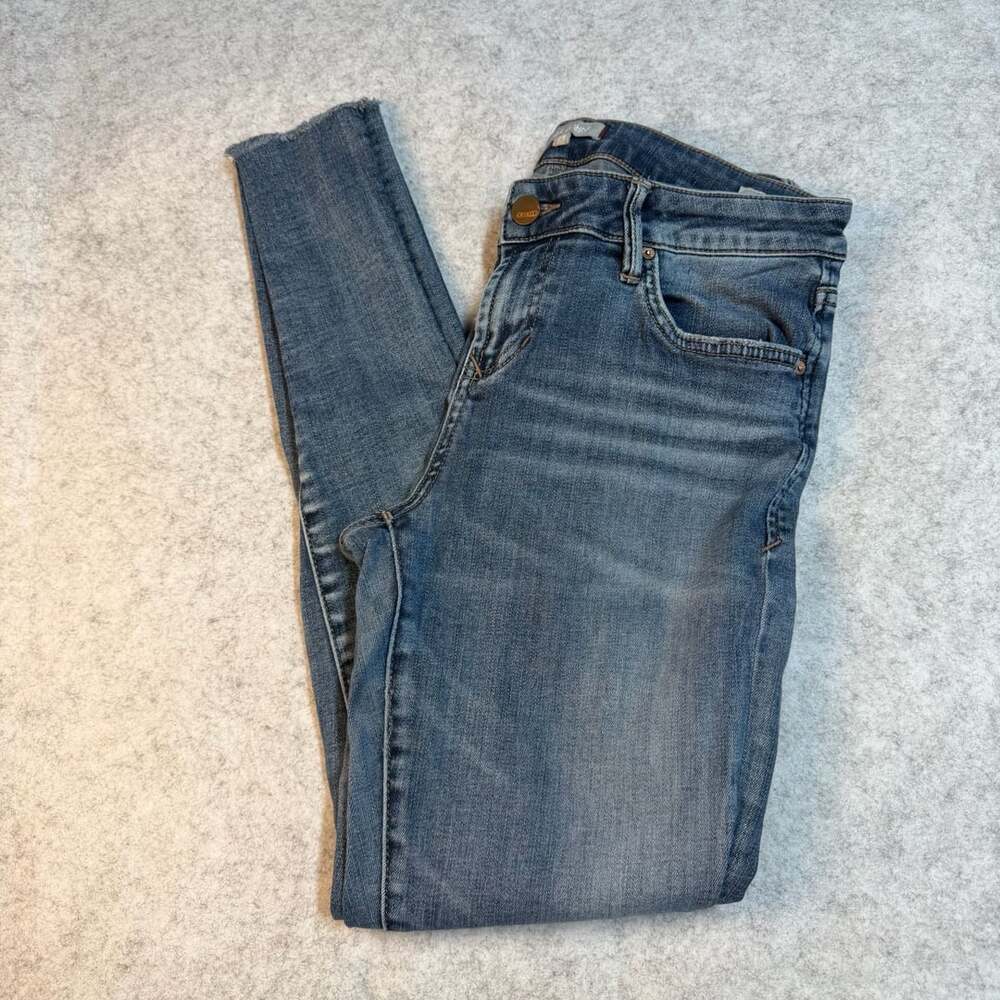 Dear John Skinny Jeans Size 28 Blue Distressed Raw Hem